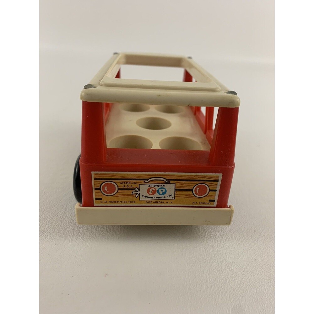 Fisher Price Mini Bus Push Along Vehicle Bumpy Ride Little People Vintage 1969 - Picture 4 of 6